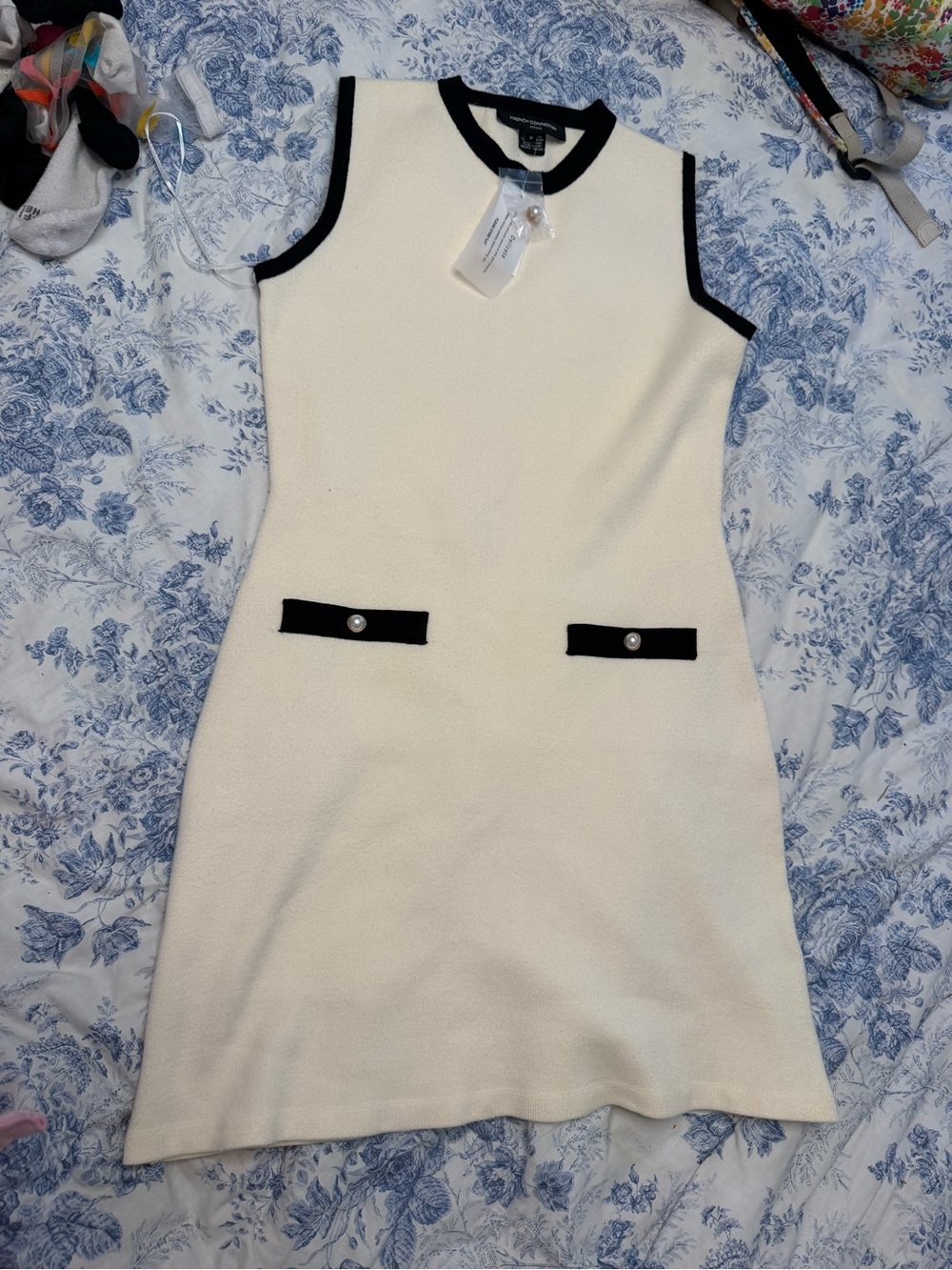 Sleeveless Cream Knit Dress French connection nwt